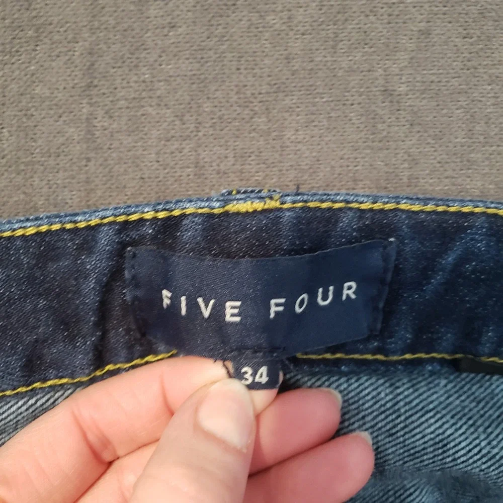 Five Four Jeans Mens 34 Blue Dark Wash Straight Leg Stretch Denim Pants‎